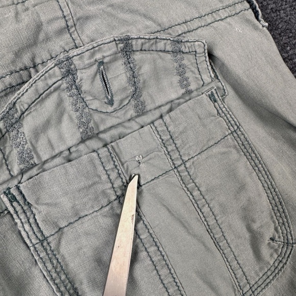 Vintage Y2K Abercrombie & Fitch Cargo Pants Womens Medium Mint Low Rise Bootcut - Picture 14 of 15